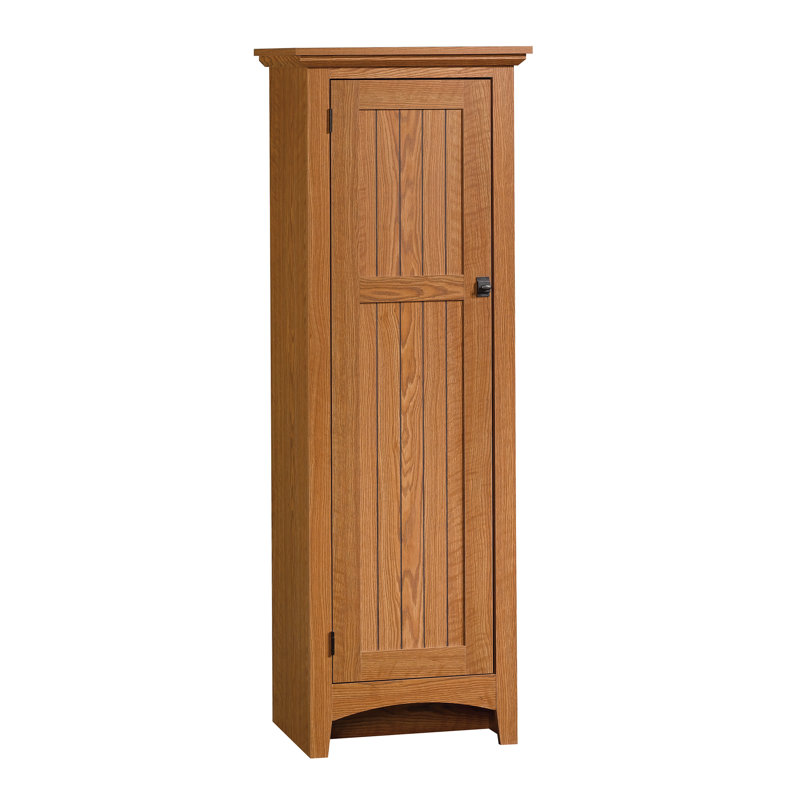 Garde-manger côtier en bois d'ingénierie avec armoire de rangement mince, brun