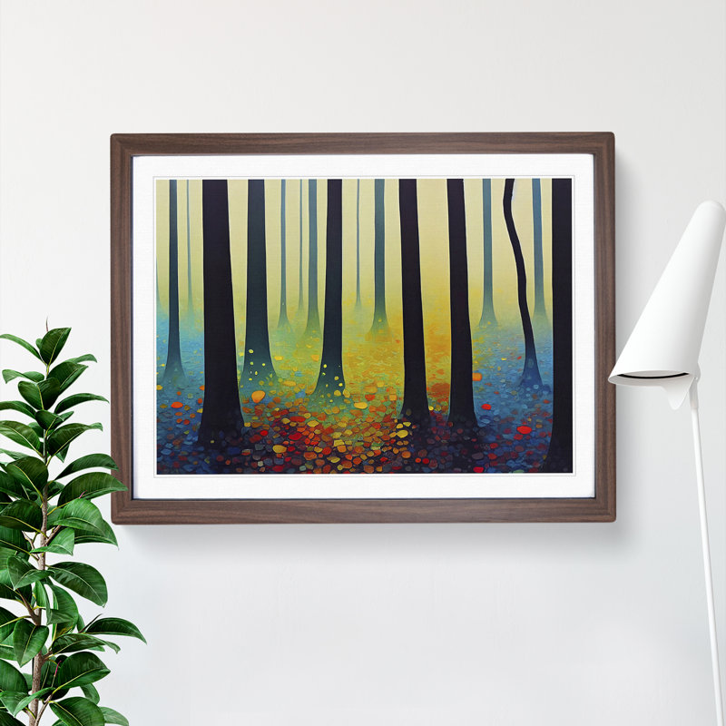 Summer Forest Painted Vol.3 1 Piece Single Picture Frame Painting, 25cm H x 34cm W x 2cm D, Walnut Framed