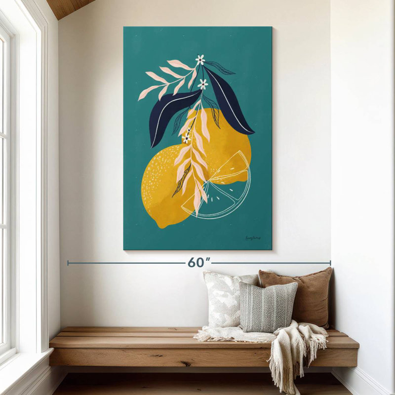 Yarlin Lemons Blue, 51" H x 34" W