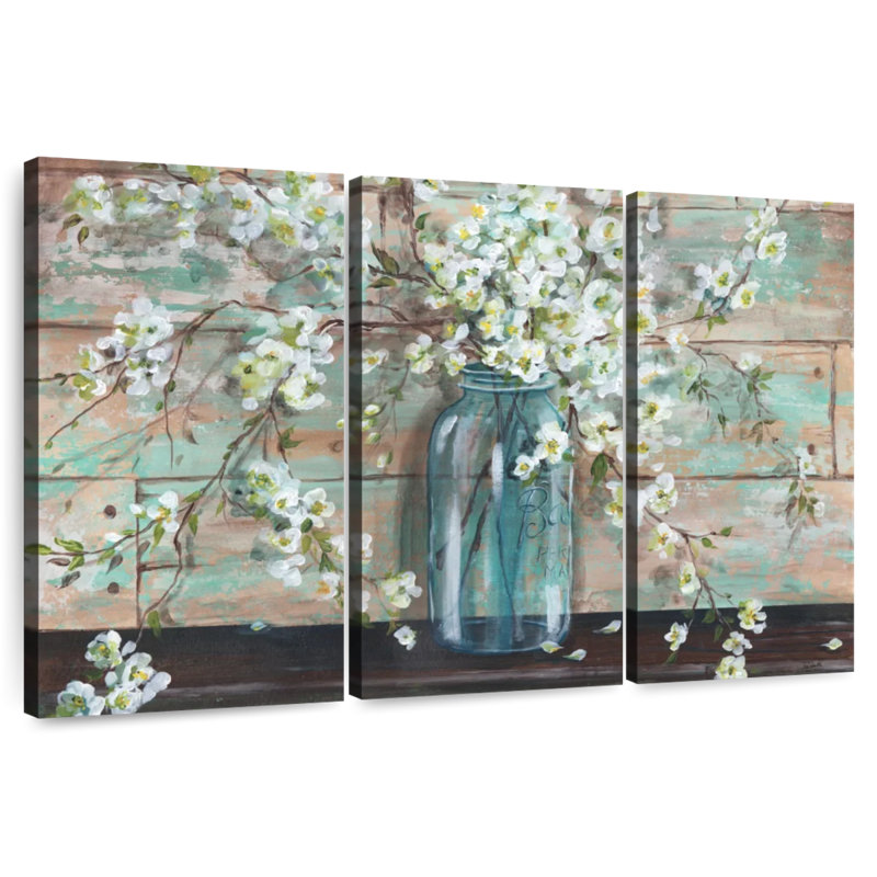 Harnek en fleurs dans un pot Mason, H 24 po x l 38 po