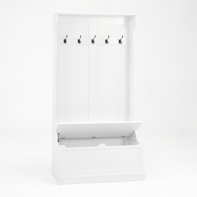 Banc de hall d'entrée polyvalent avec portemanteau intégré et rangement pour chaussures