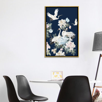 " Pearly White Cranes II " by Eva Watts