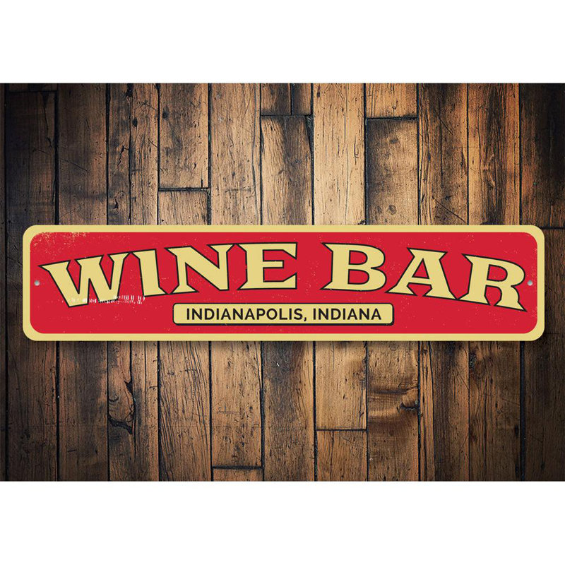 Plaque en aluminium pour emplacement de bar à vin, H 4 po x l 18 po x P 0,04 po