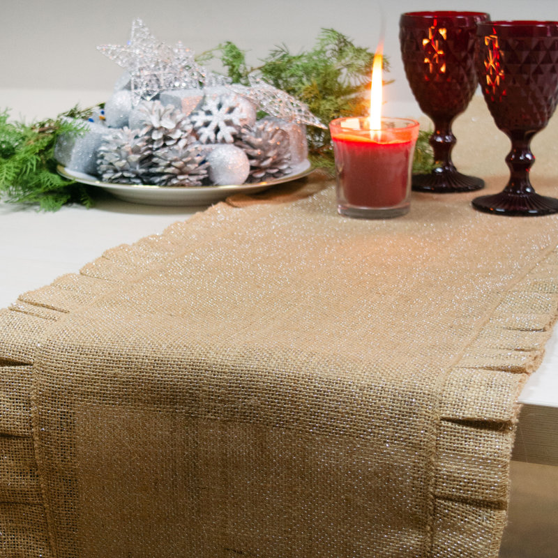 Maxfield Table Runner, Beige/Silver