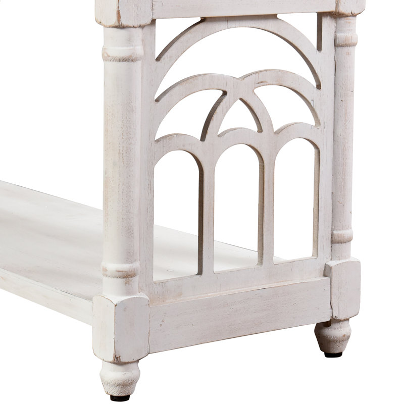 Steinmar 47.25'' Console Table, White with Distressing
