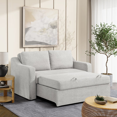 Serta Harvey 66.1" Convertible Loveseat, Full-Size Sleeper, Easy Assembly, Textured Woven Fabric