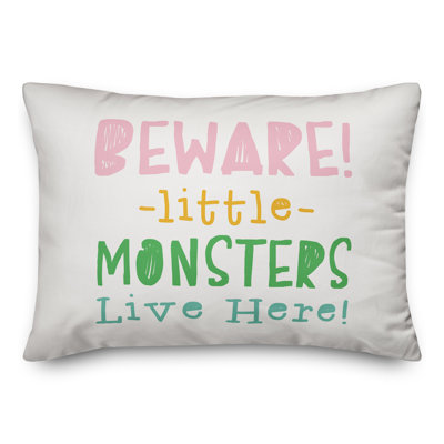  Housse de coussin rectangulaire et insert Beware Monsters