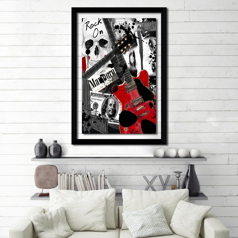 « rock on », impression encadrée, H 39,5 po x l 27,5 po x P 0,75 po