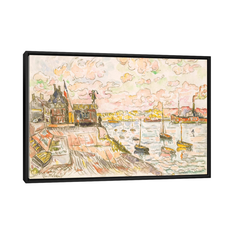 « quilleboeuf », reproduction sur toile, H 18 po x l 26 po x P 1,5 po, Toile avec cadre noir, Pas de tapis