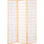 Paravent à 3 panneaux, fini naturel, bois d'hévéa et tissu avec panneau en papier blanc, 176 cm de haut, 132 cm de large, paravent pliant à diffusion douce pour la séparation de l'espace, finition sur tissu de pin.