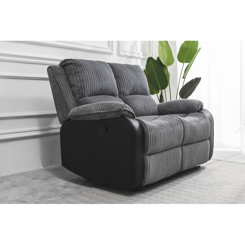 Anding 2 Seater Reclining Sofa, Manual - Push Back, 98cm H x 136cm W x 94cm Dcm