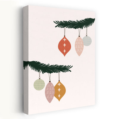 Ornements de Noël rétro, impression d'art moderne paysage de pin rétro moderne coloré