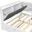 Lit plateforme en bois blanc avec lit gigogne, tablettes de tête de lit et espace supplémentaire - rangement efficace, tablettes conçues par l'utilisateur-758612272-758612273
