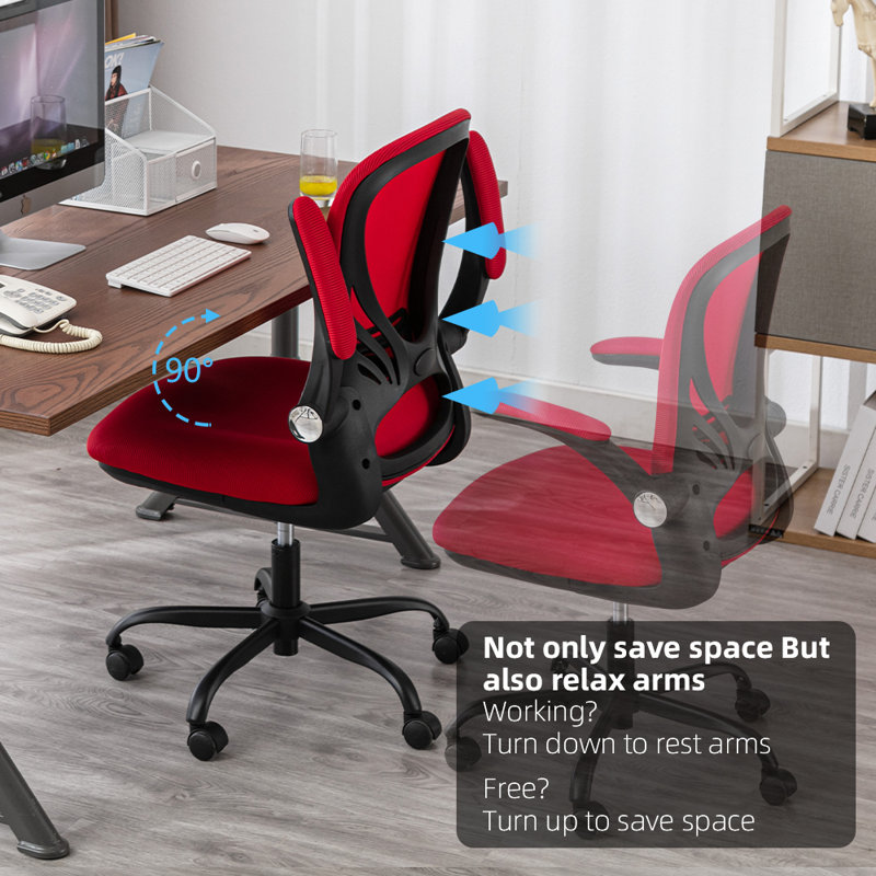 Desk Chair, Red, Black