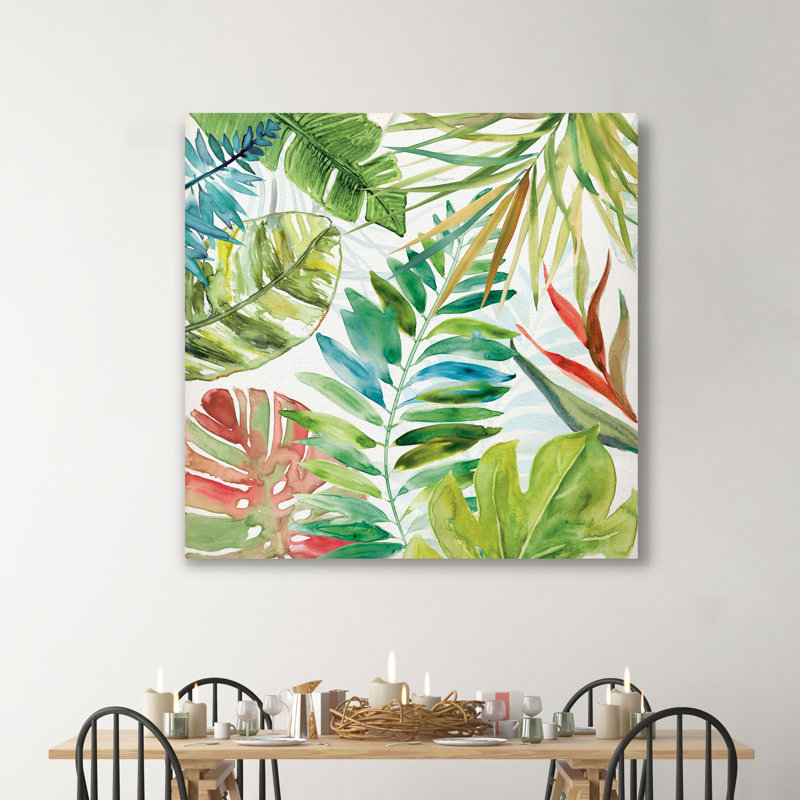 « tropical sketchbook ii », peinture sur toile tendue, H 24 po x l 24 po x P 1,5 po