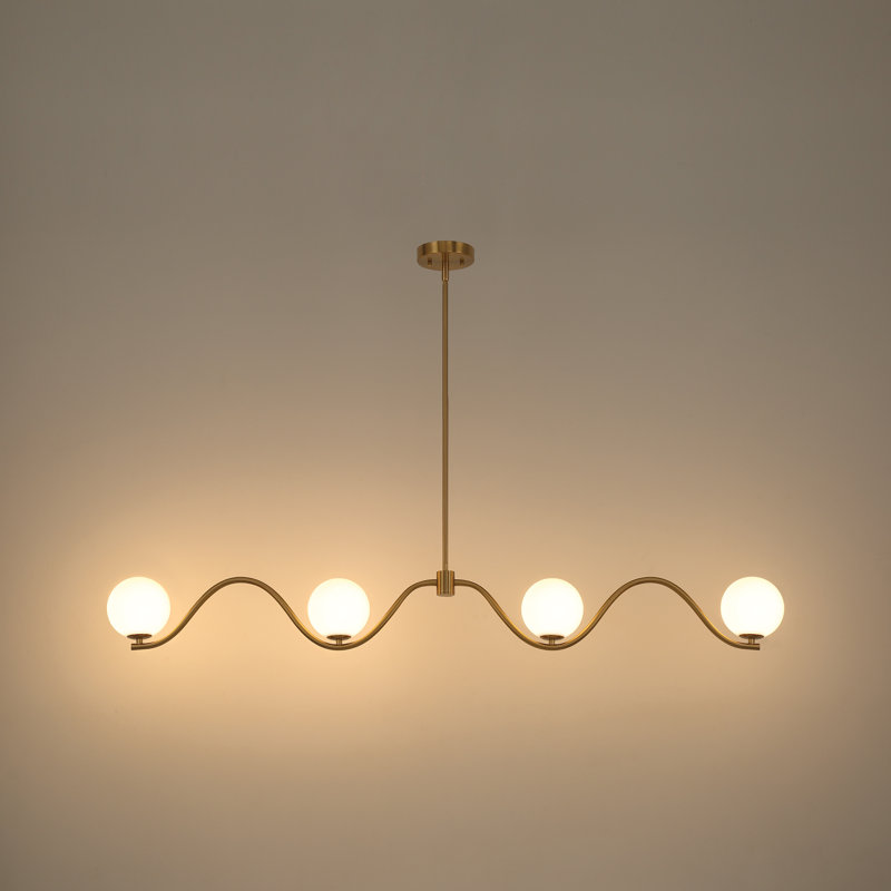 4-Light Chandelier, H 6,75 po x l 53,50 po x P 5,10 po, 4