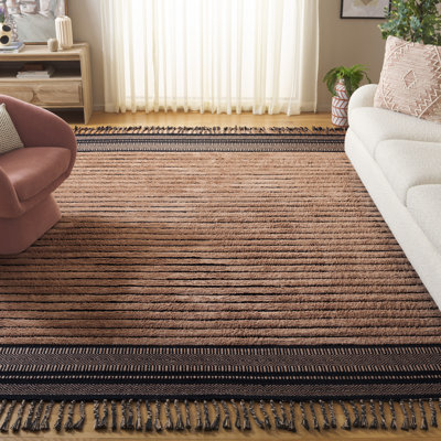 Laloni Hand Woven Cotton Pile Striped Rug