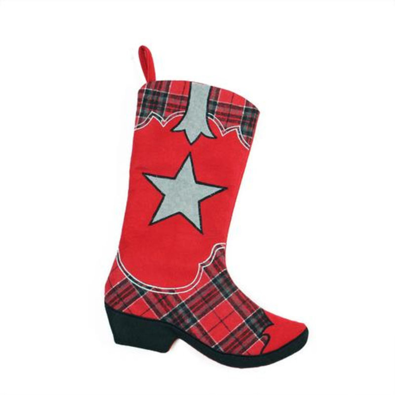 Chaussette de Noël 18,5 po Country Rustic