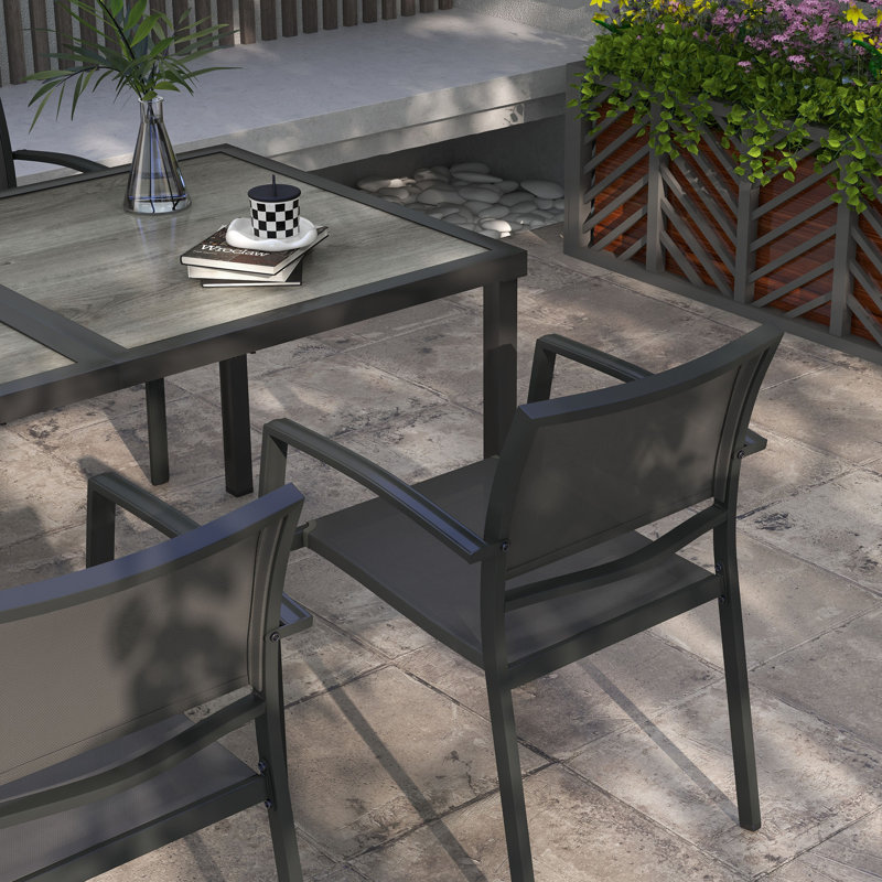Steel Patio Dining Set Table,