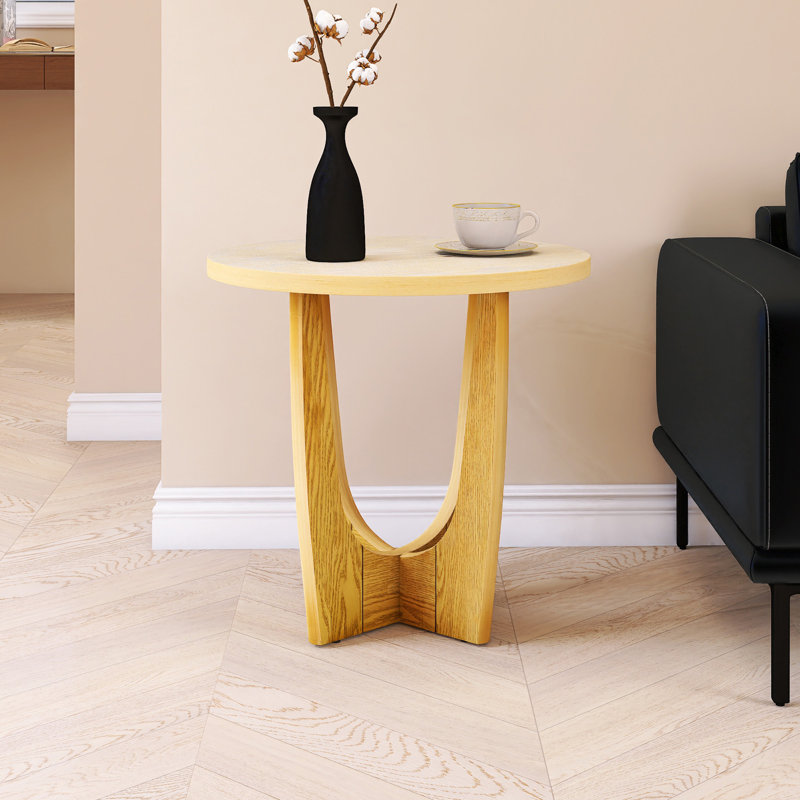 Table basse ronde pour le salon,  Chêne, H 24 po x l 25 po x P 25 po