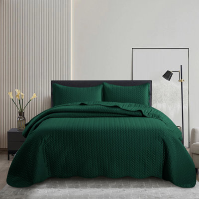Embossed Microfiber Bedspread Set – All Seasoned Modern and Lightweight Bedding Set with Shams