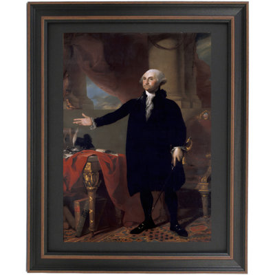 Framed George Washington Whitehouse Portrait (Lansdowne Portrait) By Gilbert Stuart