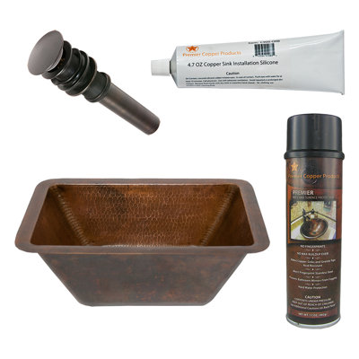 Premier Copper Products BSP5_LRECDB-P Bathroom Sink And Drain Package