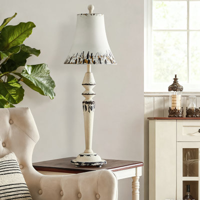 31.75" White Resin Table Lamp