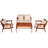 Eberhardt Acacia Wood 8 - Person Patio Conversation Set with Cushions