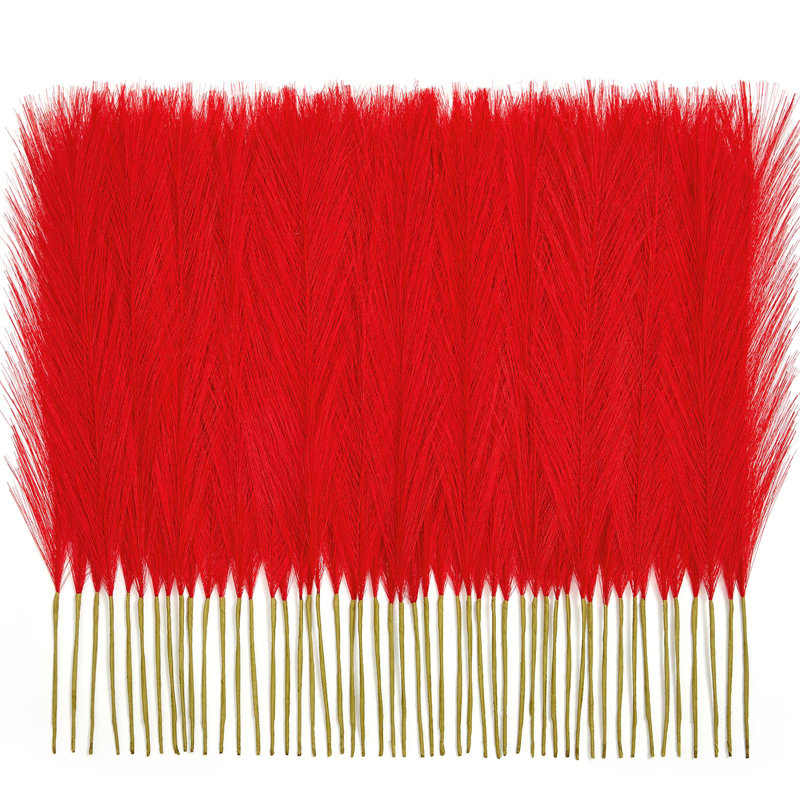 50 pièces d'herbes de Pampas moelleuses de 17 po - Fleurs artificielles de plumes de Boho | Remplissage de vase et décoration de table