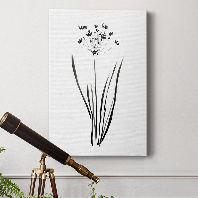 Inky Botanical II - peinture sur toile tendue, H 36 po x l 24 po x P 1 po