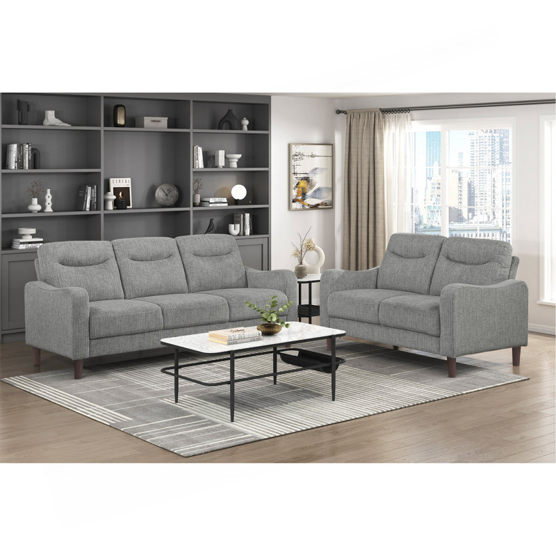 Ensemble de canapé moderne 2 pièces en tissu d'ameublement en chenille