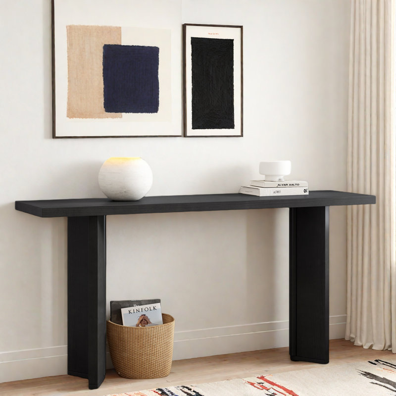 Console Table With Triangle Design Legs, Black