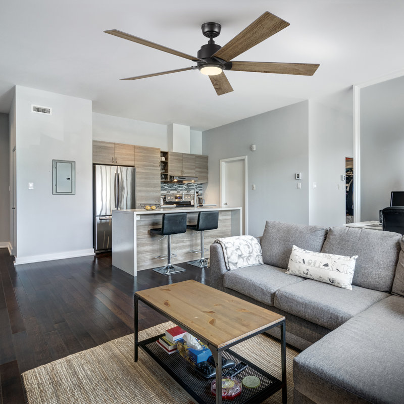 60'' Ceiling Fan with LED Lights, Black