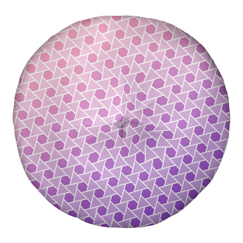 Coussin de plancher hexagonales et triangles, 30 po x 30 po, Rose / Mauve