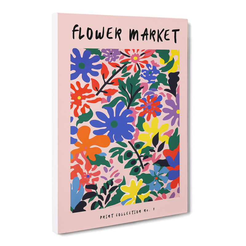 XMKTMKT-501 Pink Flower Market Exhibition No.1 - Wrapped Canvas Print, 50cm H x 35cm W
