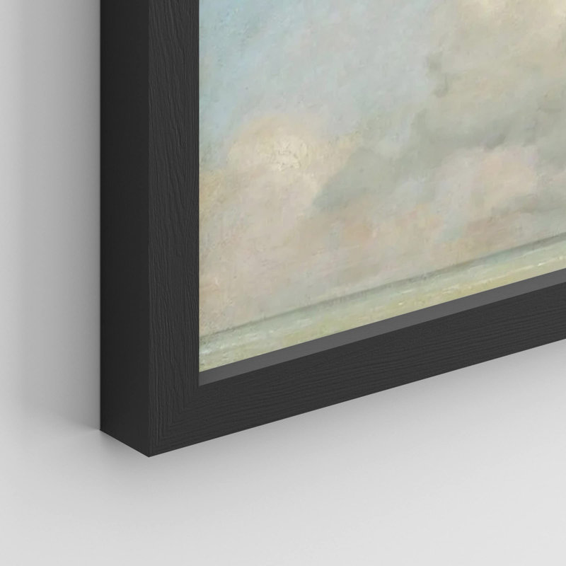 «Blue and White Cloud Sky Landscape» sur papier, Noir, H 11 po x l 14 po