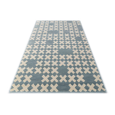 System Geometric Wool Hand Woven Area Rug