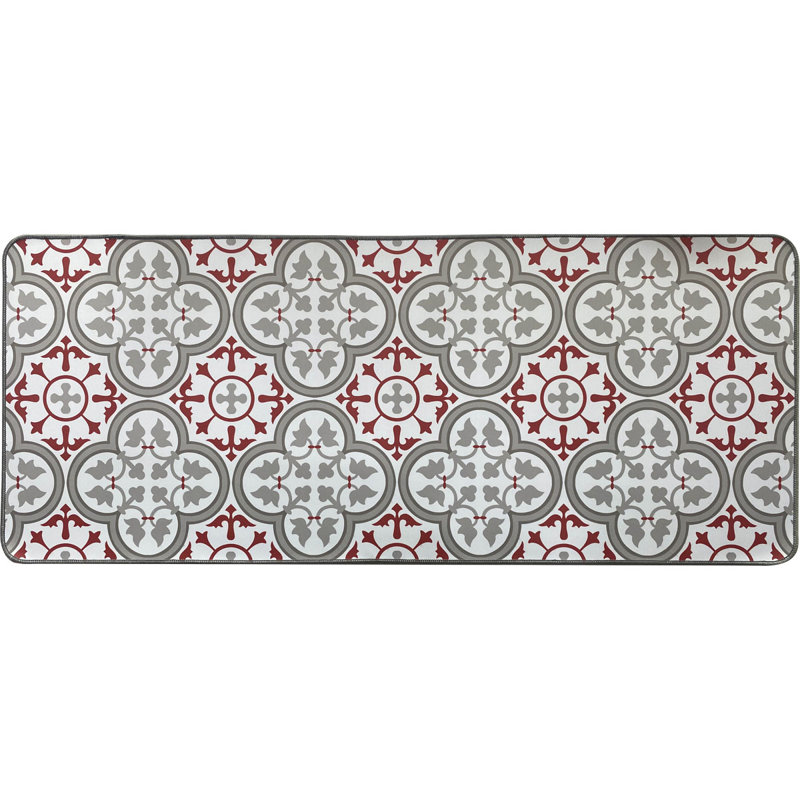 Tapis de cuisine Paco, Gris clair / rouge, Rectangle 2 pi x 4 pi