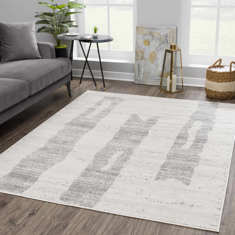 Tapis gris Elyjah, Rectangle 5 pi 3 po x 7 pi