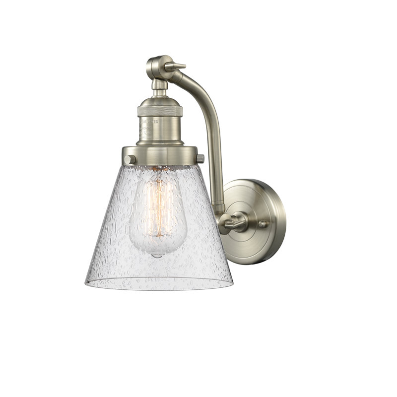 Applique murale articulée 1 lumière Pelkey Cone, Nickel satiné brossé