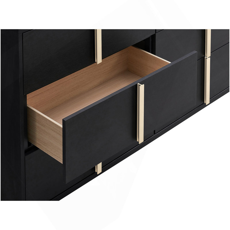 Commode 6 tiroirs Medici, Noir