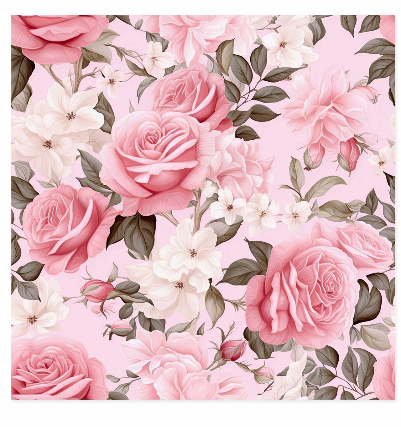 Winston Porter Floral Muted Pink Roses III Glam Unframed Art Print ...