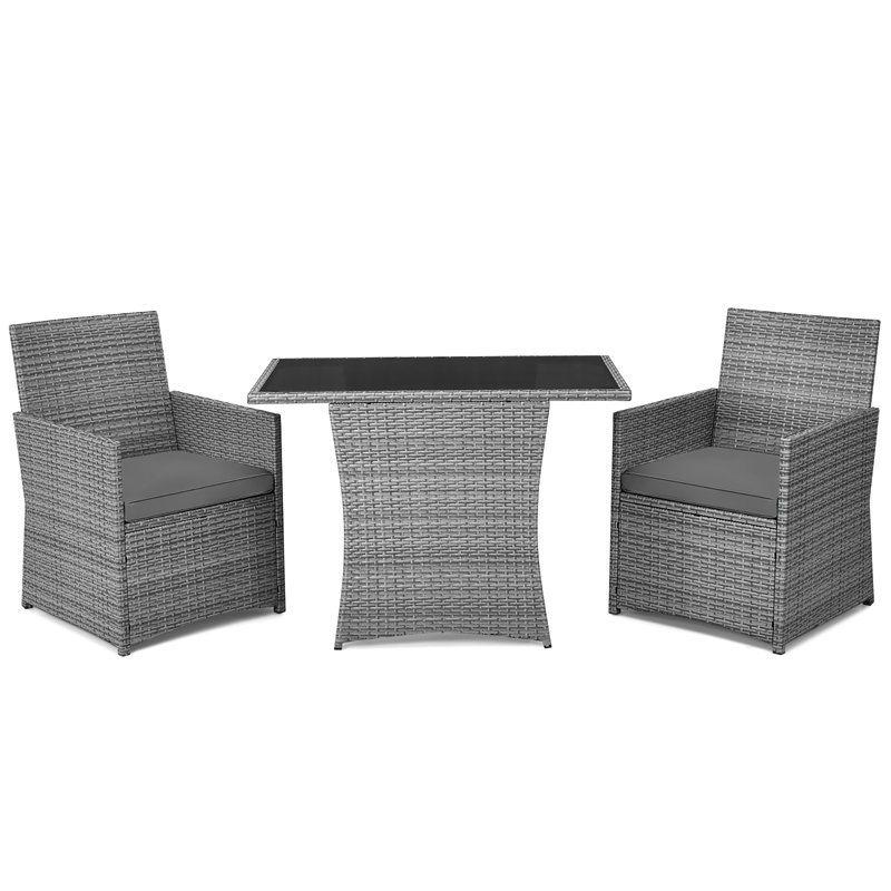 Almera 2 - Person Patio Conversation Set with Cushions, Gray