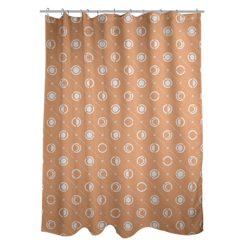 Rideau de douche à phases simples classic moon Noira Gothard, Orange foncé / Blanc
