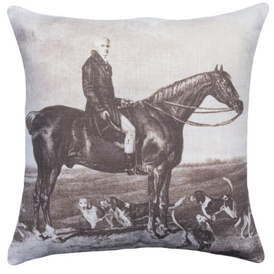 Horse Cotton Blend Reversible Throw Pillow