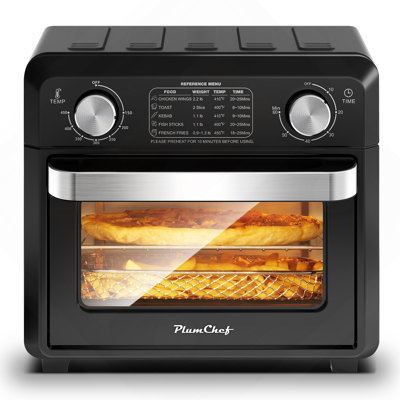 Compact Air Fryer Toaster Oven 11QT, 2 Slice Toast, Countertop Oven, Warm, Broil, Toast, Bake, Air Fry, Oil-Free,60-Minute Timer,1000W,Black