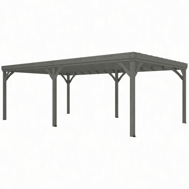 Pergola en bois, pavillon de vigne, pergola d'extérieur, 19.98 (ft.) x 11.97 (ft.), Bronze