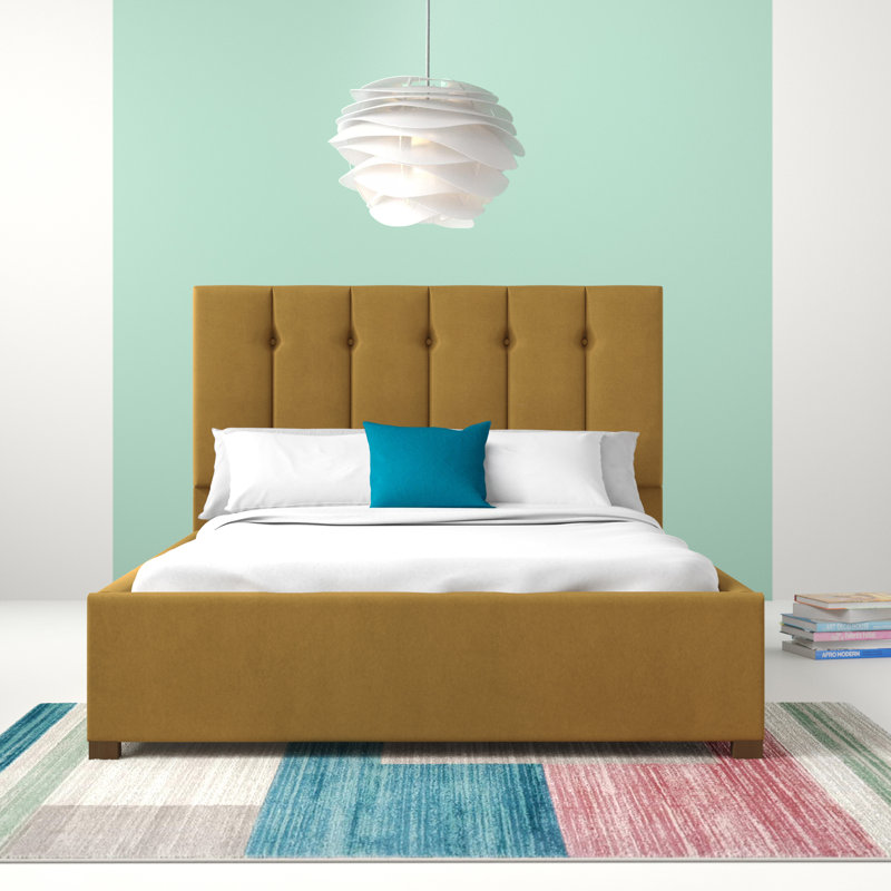 Hutridge Upholstered Ottoman Storage Bed, Double (4'6), Ochre