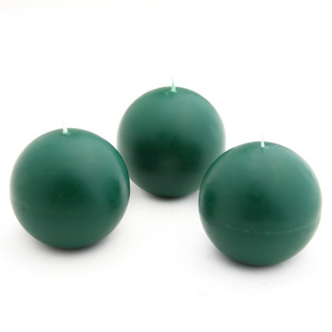 Bougie ronde, Vert forêt, Diamètre de 4 po, Ensemble de 2